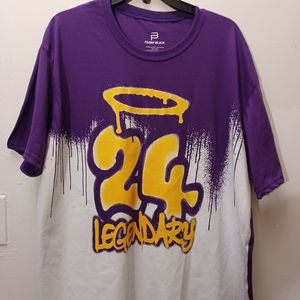 Faded Black Legendary t shirt purple and yellow size XL